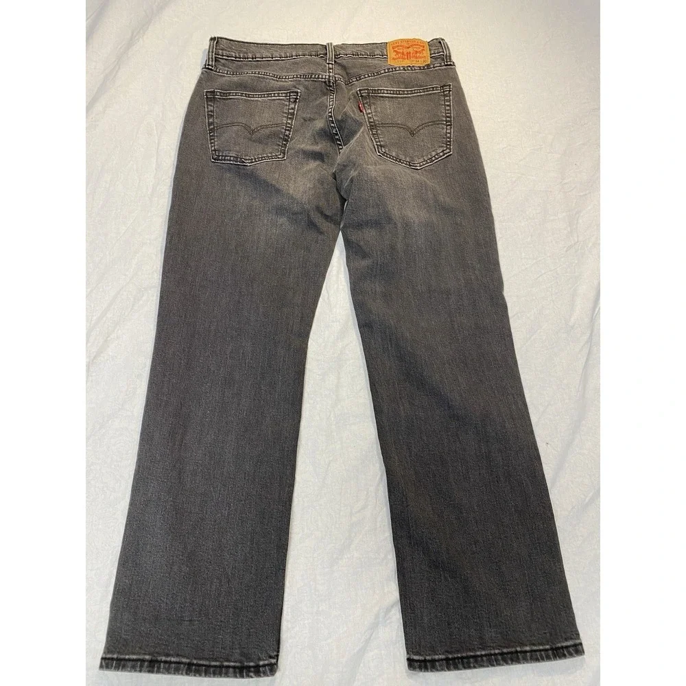 Levi's 514 Straight Fit Jeans Mens 34x30 Gray Wash Denim Stretch